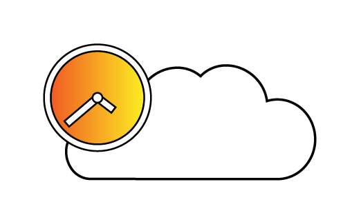 illustration of a cloud and a clock